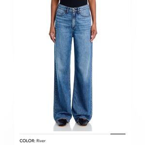 rag & bone Logan Featherweight High Rise Wide Leg Jeans in River